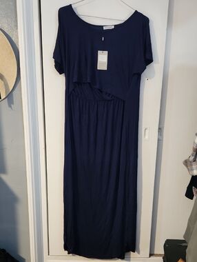 Amazon Navy Blue Maxi Nursing Dress